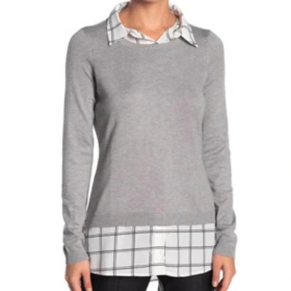 Adrianna Papell Peter Pan Collar Layered Look Top